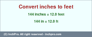 144 inches in feet