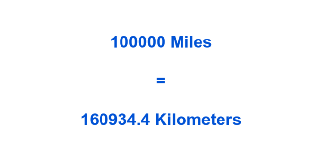 100000km to miles