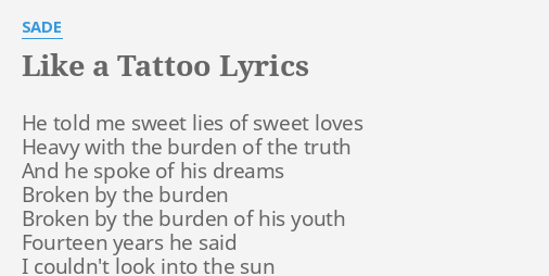 lyrics like a tattoo